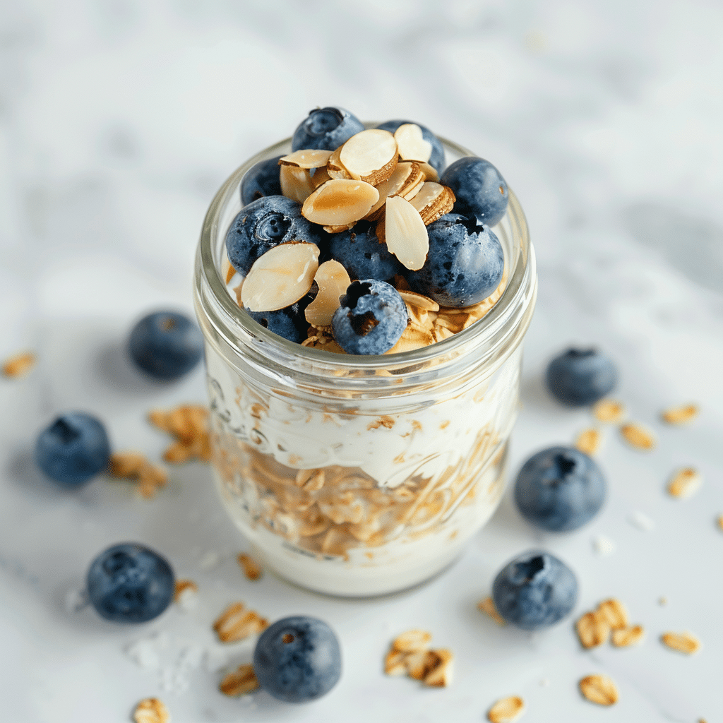 Blueberry Almond Overnight Oats Recipe - Recipe Image
