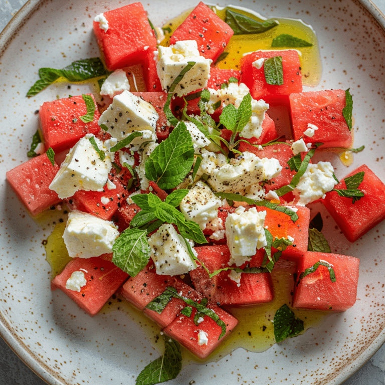 Watermelon Feta Mint Salad Recipe