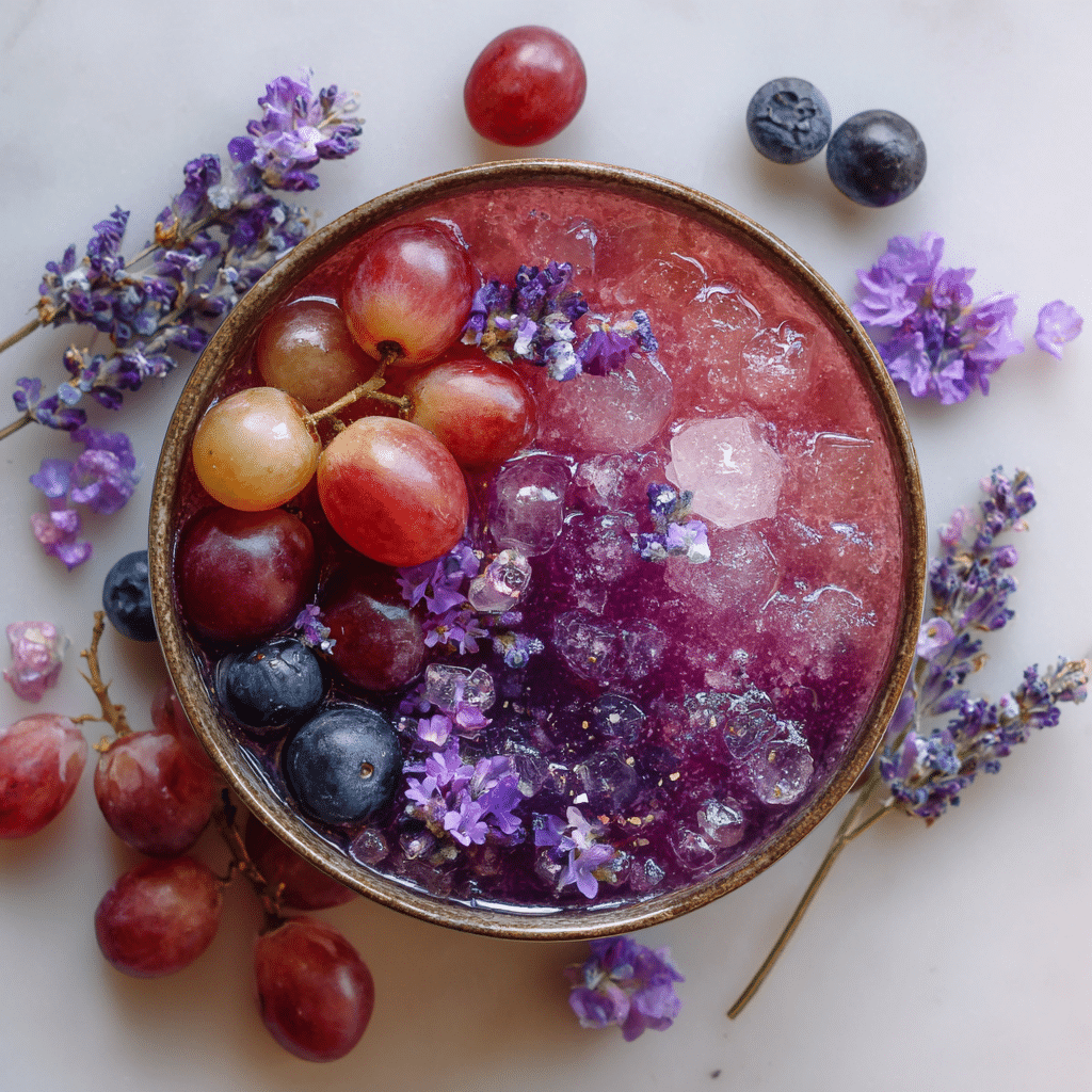 Frozen Grape & Lavender Crystal Bowl Recipe - Recipe Image