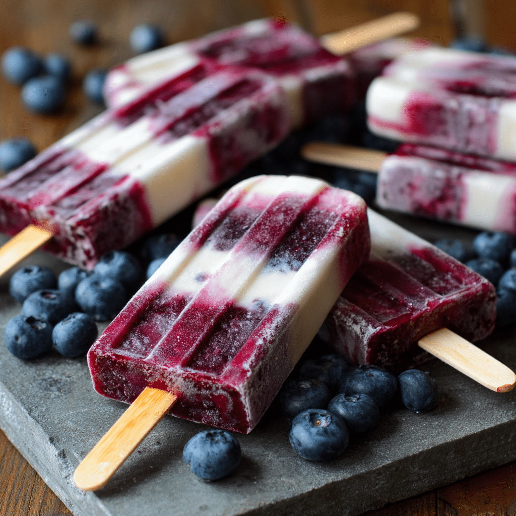 Blueberry Yogurt Popsicles Recipe