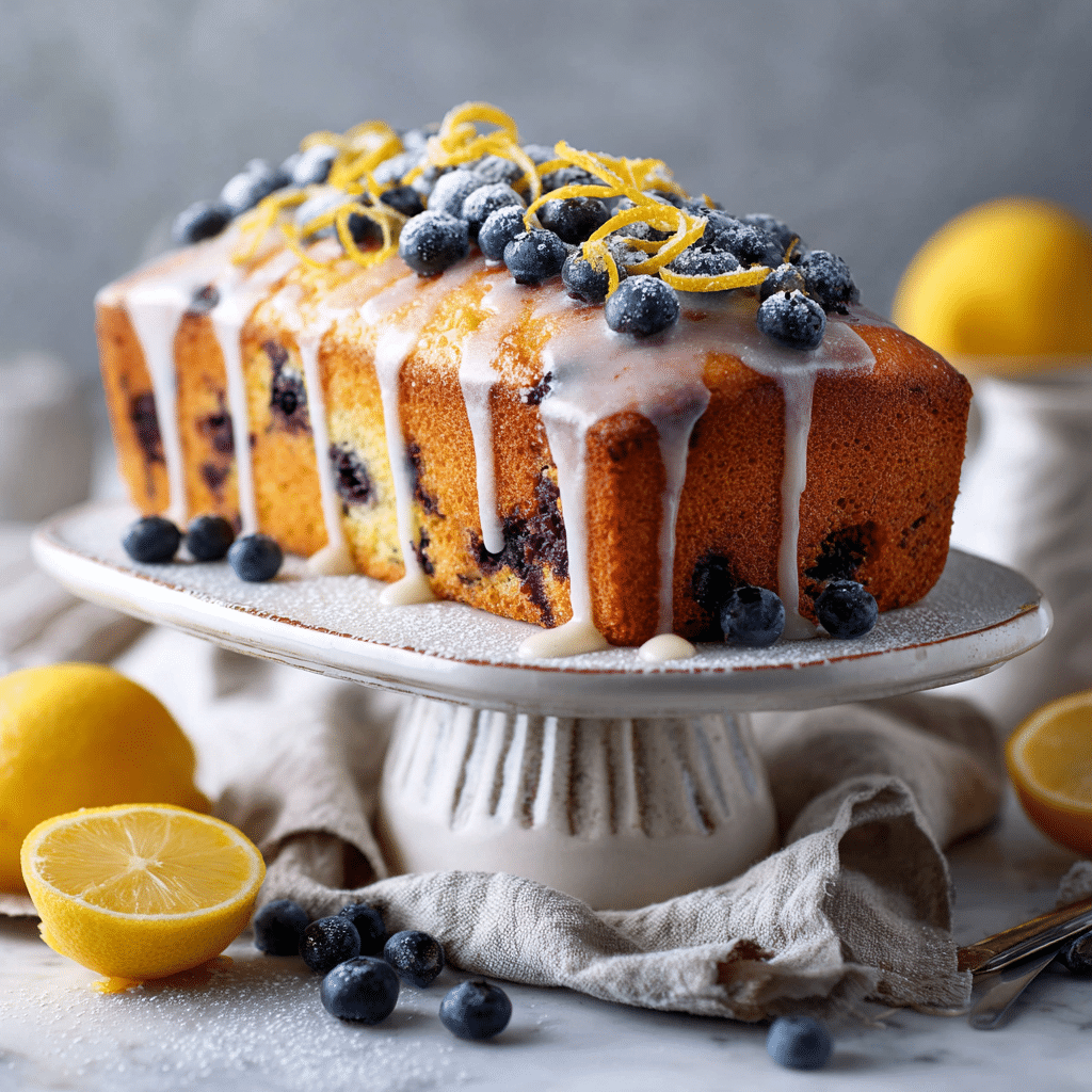 Lemon Blueberry Drizzle Cake Recipe