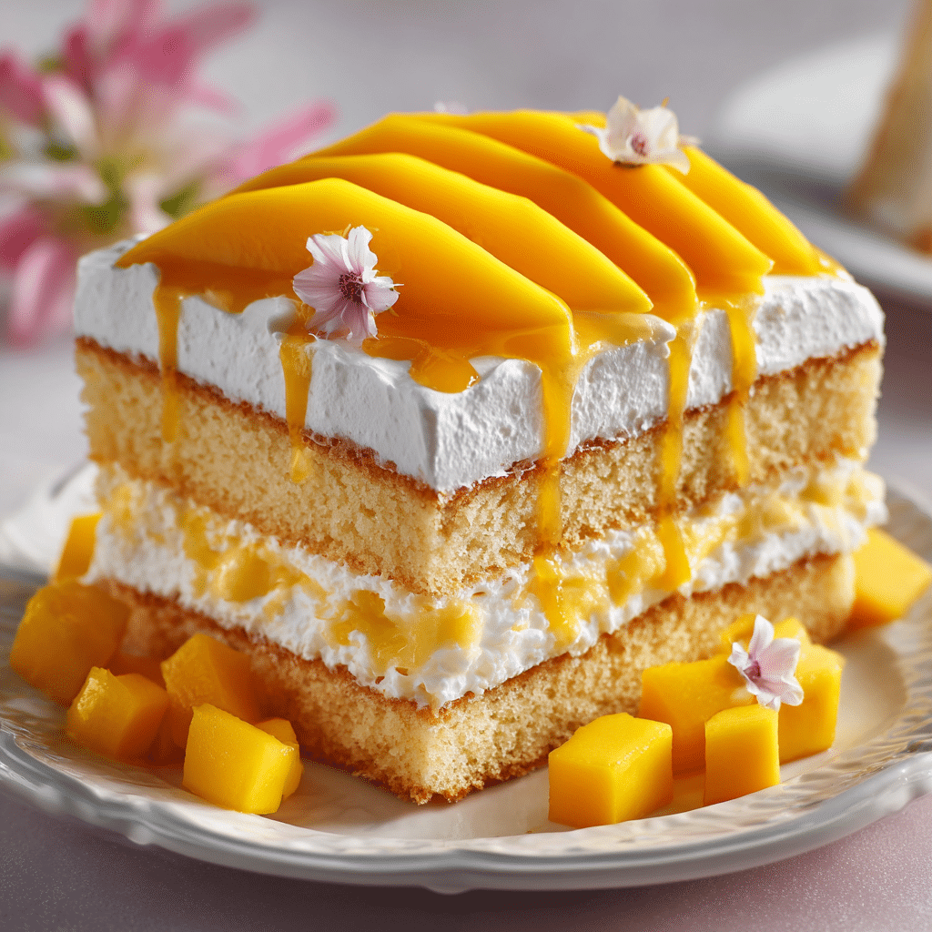 Mango Cream Sponge Cake Recipe