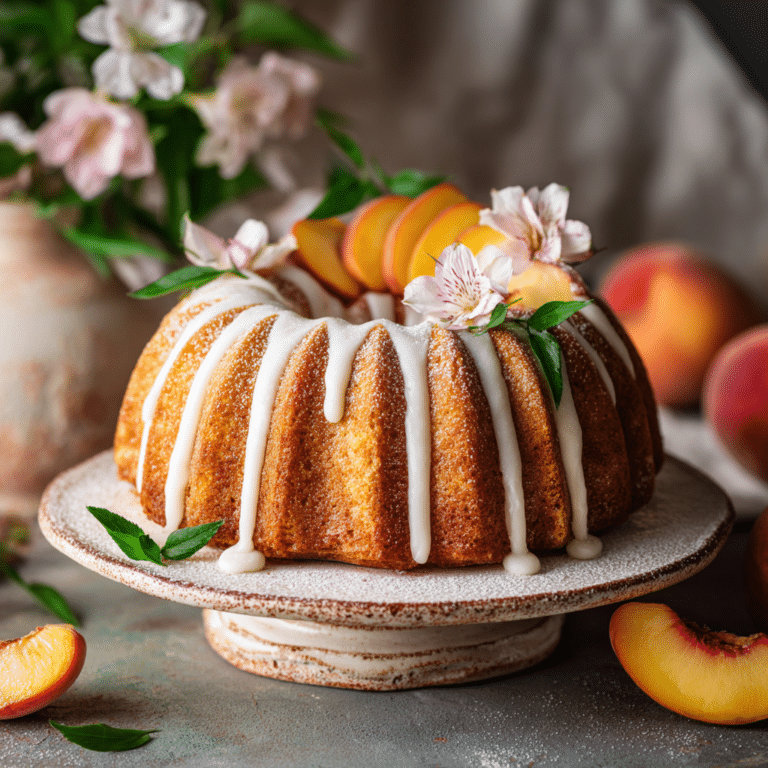 Peach Yogurt Bundt Cake Recipe