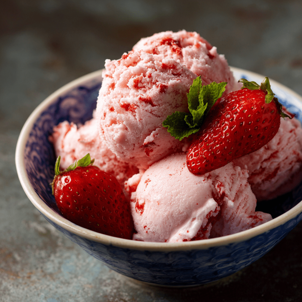 No-Churn Strawberry Ice Cream