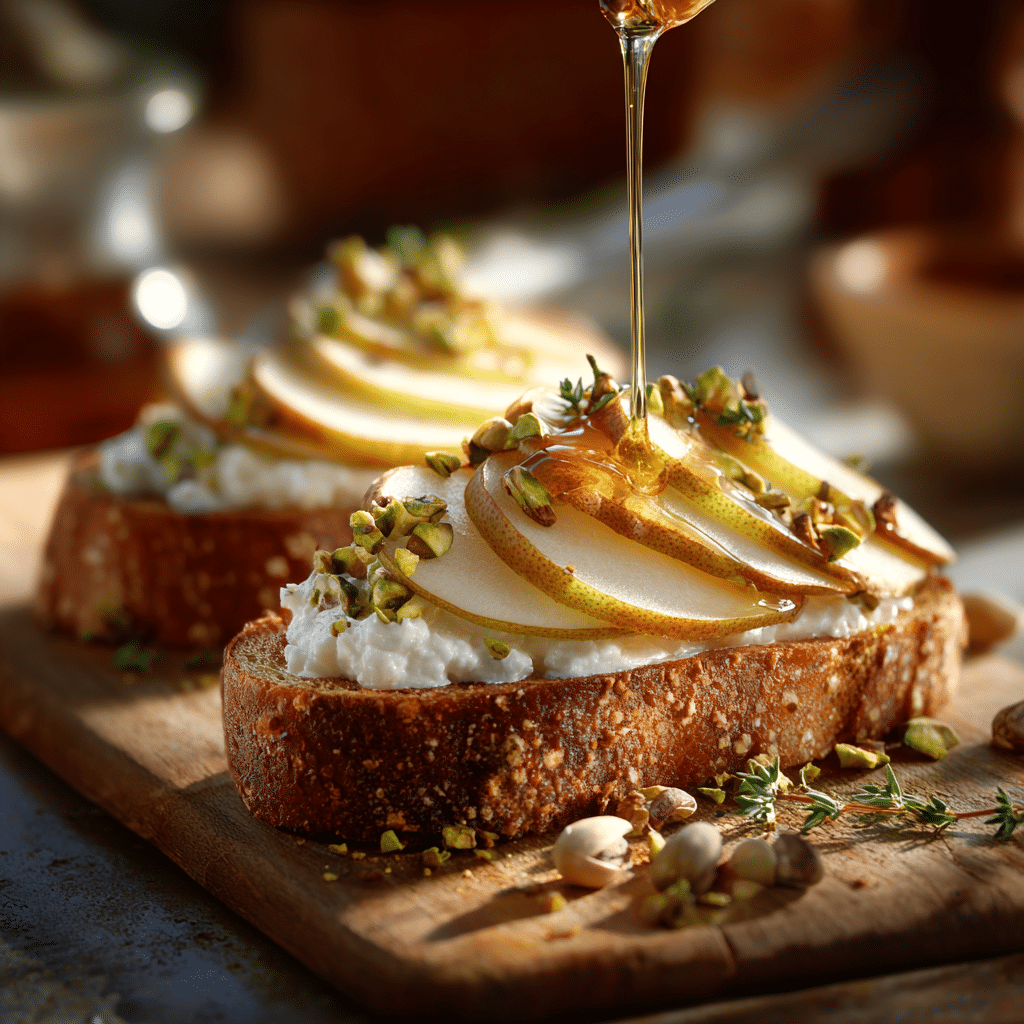 Pear Honey Ricotta Toast Recipe - Recipe Image