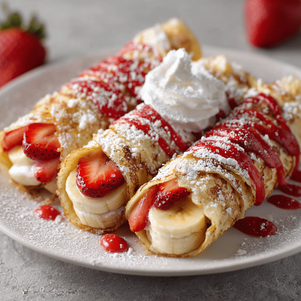 Strawberry Banana Crepe Rolls Recipe