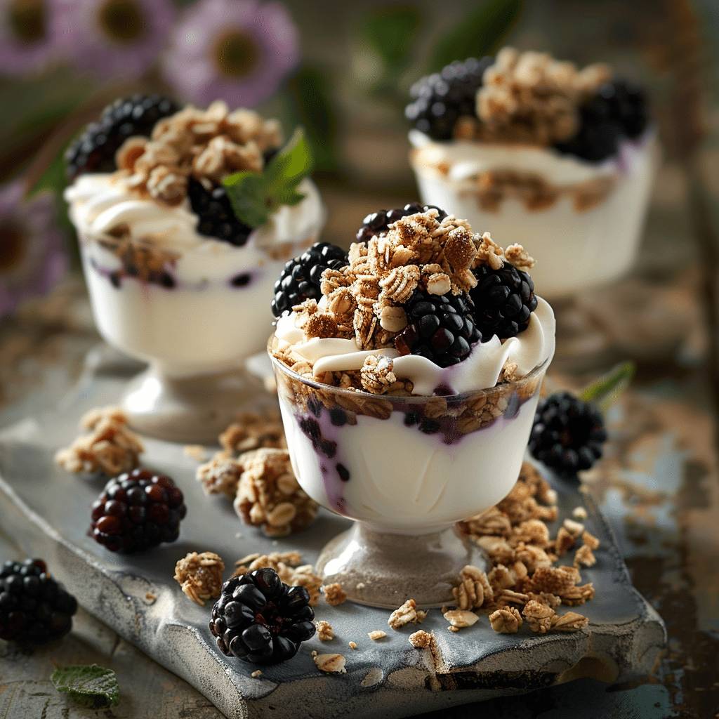 Blackberry Yogurt Crunch Cups Recipe