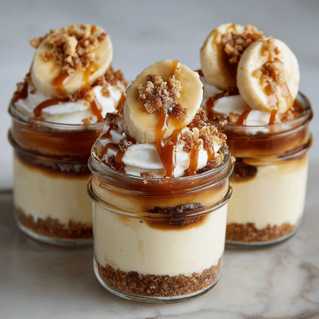 Caramel Banana Cheesecake Jars Recipe