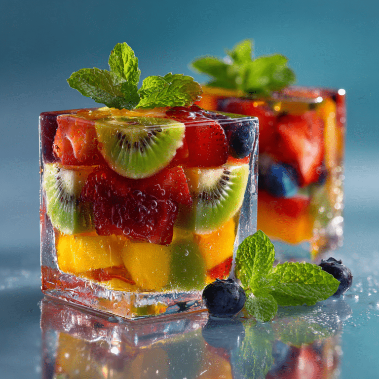 Rainbow Jelly Fruit Cups Recipe