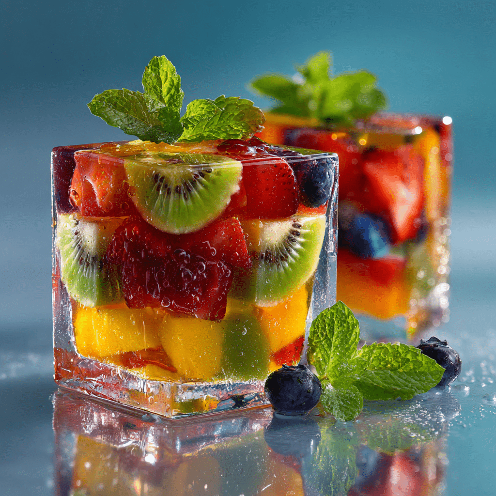 Rainbow Jelly Fruit Cups Recipe