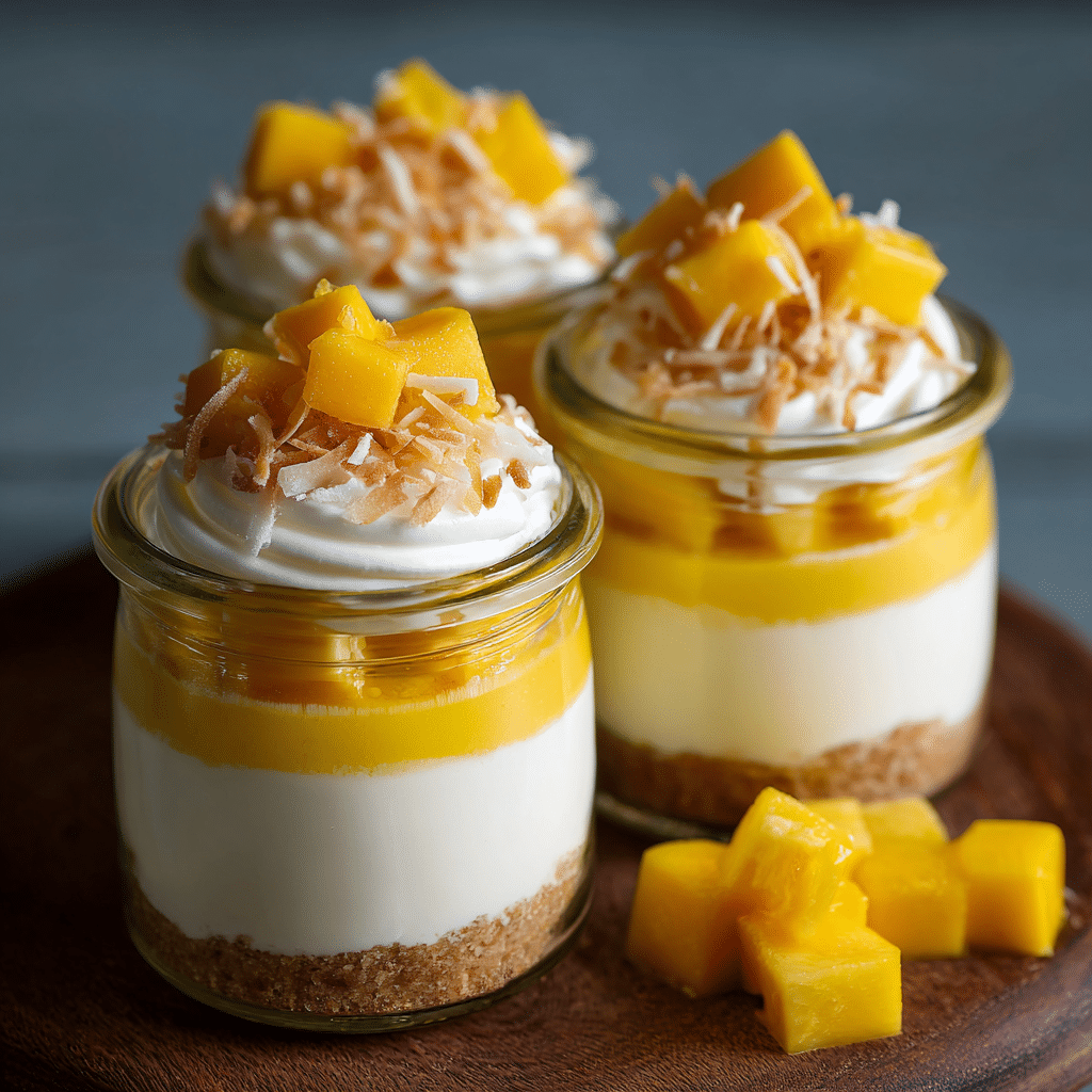 Mango Coconut Cheesecake Jars Recipe