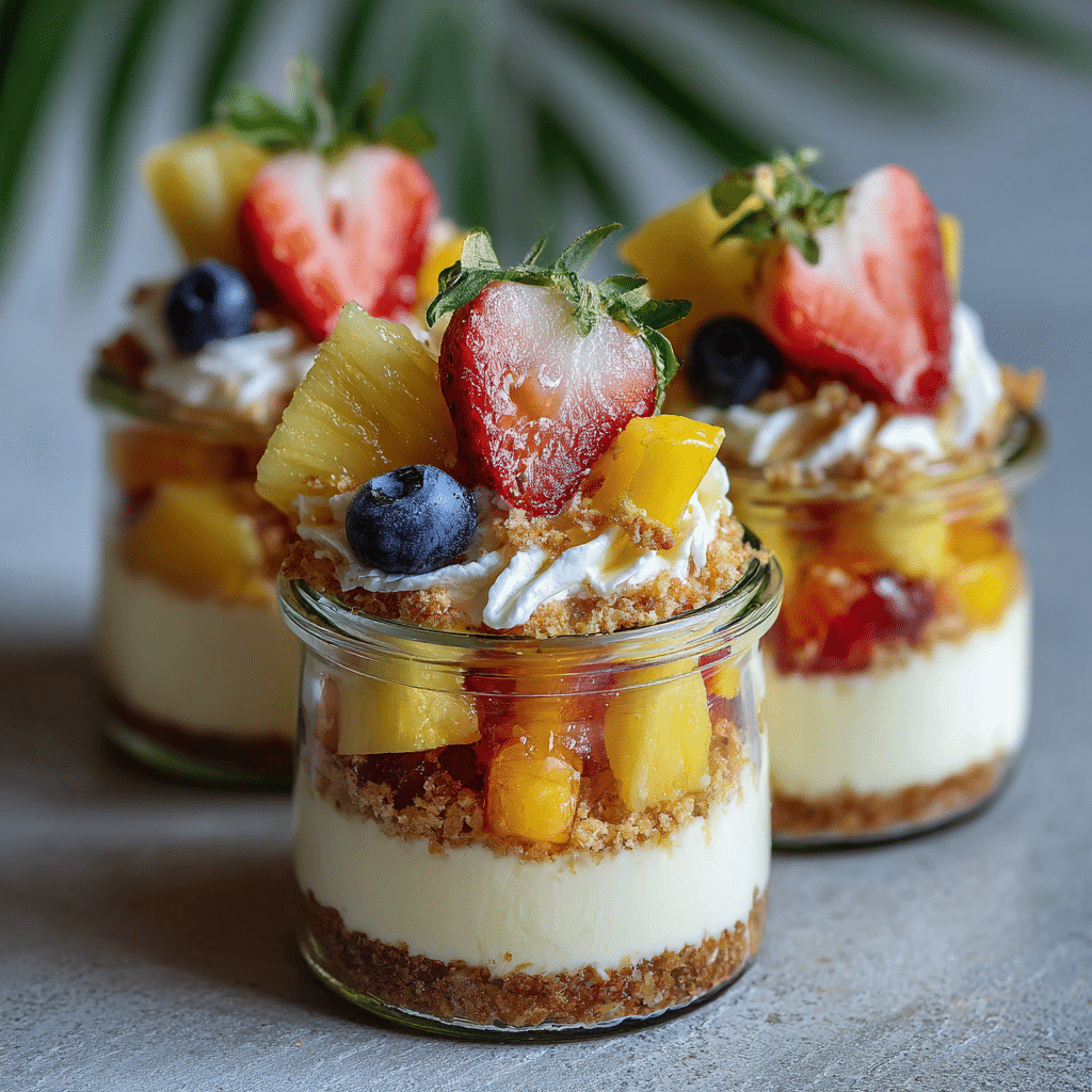 Tropical Fruit Cheesecake Jars Recipe