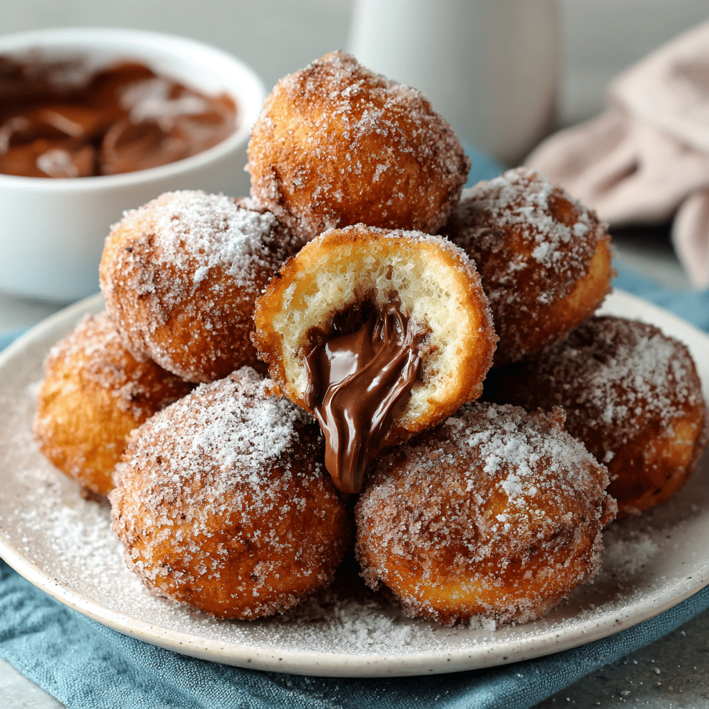Nutella Stuffed Donut Holes Recipe - Recipe Image