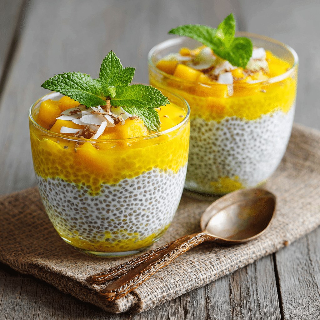 Mango Coconut Chia Pudding Recipe - Recipe Image