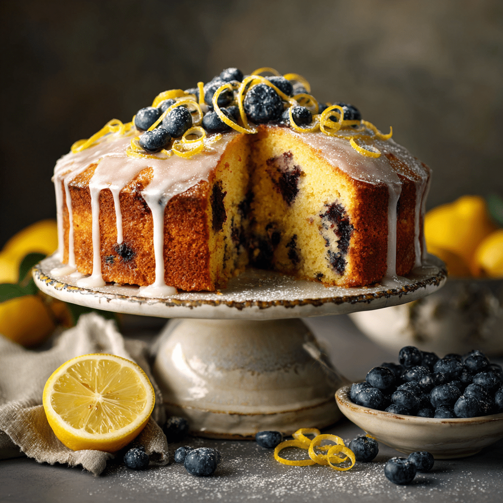 Lemon Blueberry Drizzle Cake Recipe - Recipe Image