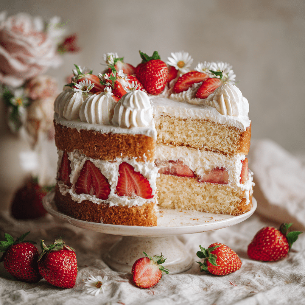 Strawberry Shortcake Layer Cake Recipe - Recipe Image