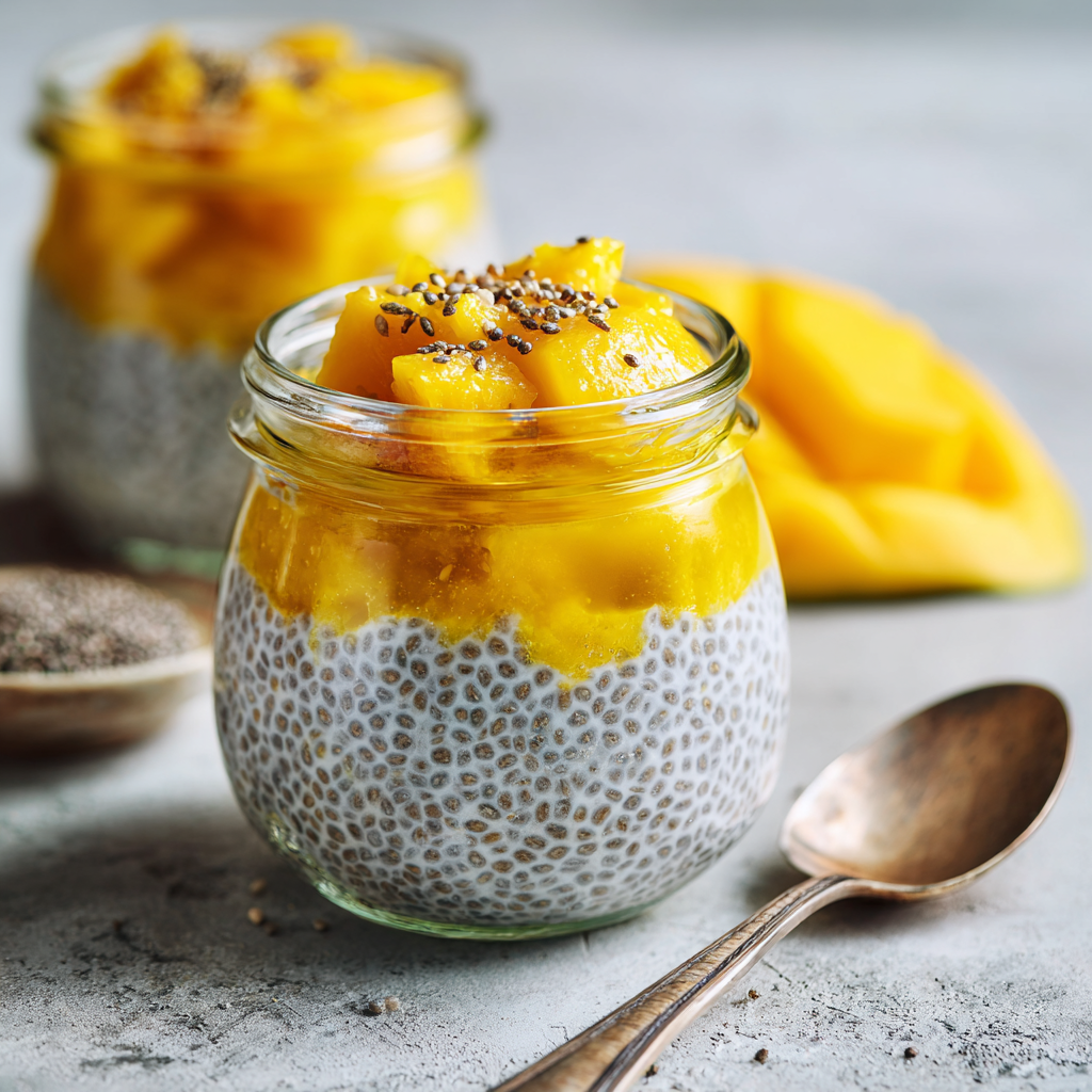 Coconut Mango Chia Pudding Recipe - Recipe Image