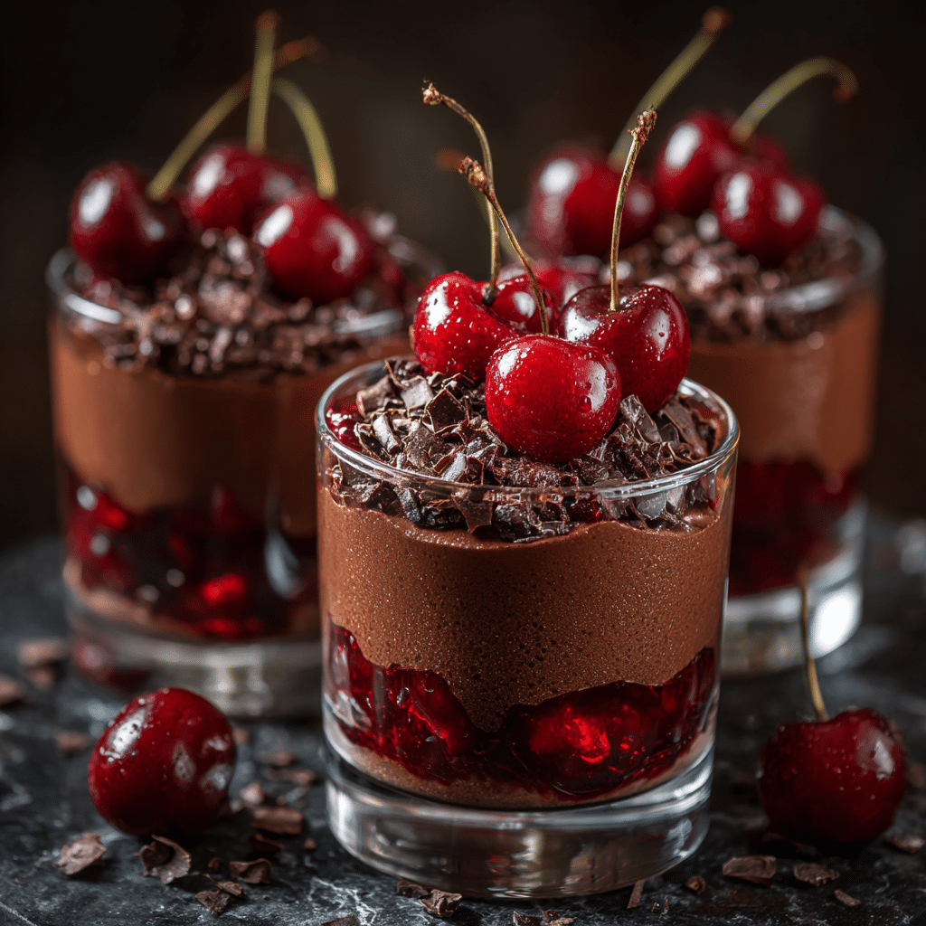 Cherry Chocolate Dessert Cups Recipe - Recipe Image