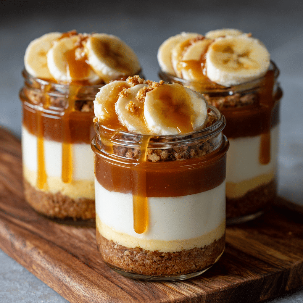 Caramel Banana Cheesecake Jars Recipe - Recipe Image