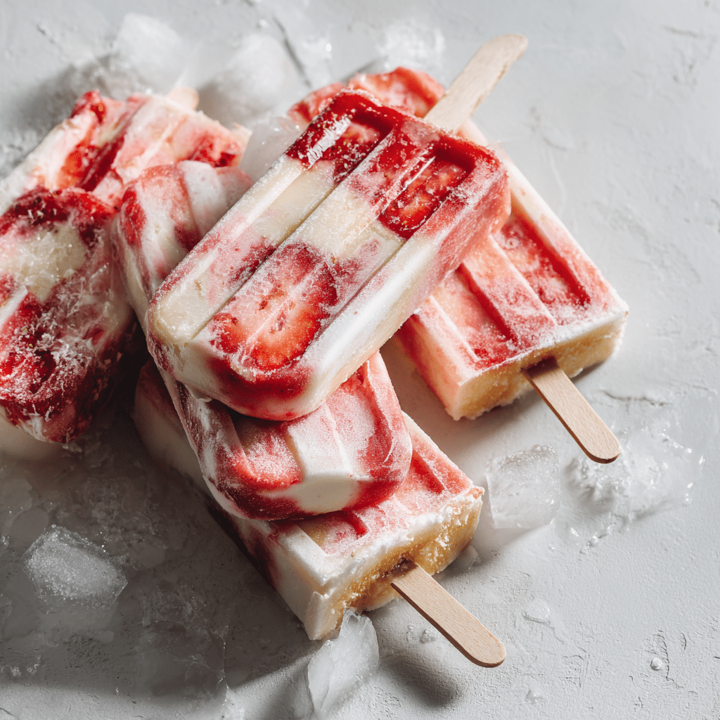 Strawberry Coconut Yogurt Pops Recipe - Recipe Image