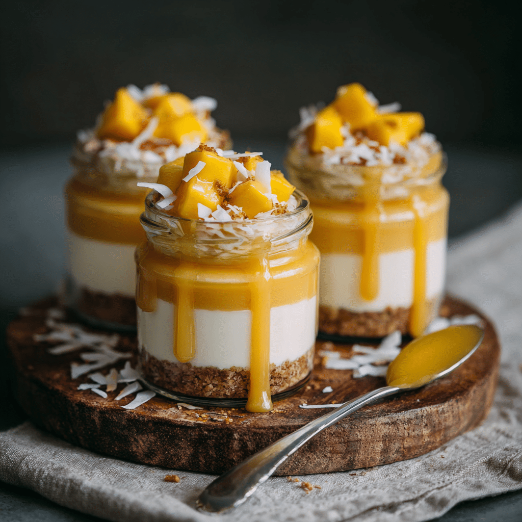 Mango Coconut Cheesecake Jars Recipe - Recipe Image