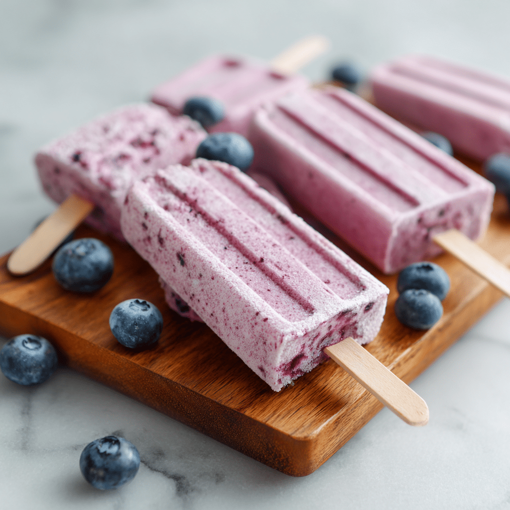 Blueberry Yogurt Popsicles Recipe - Recipe Image
