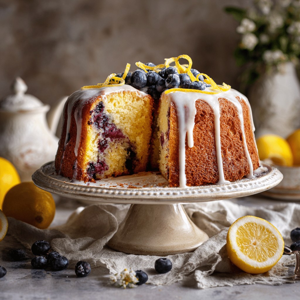 Lemon Blueberry Drizzle Cake Recipe - Recipe Image