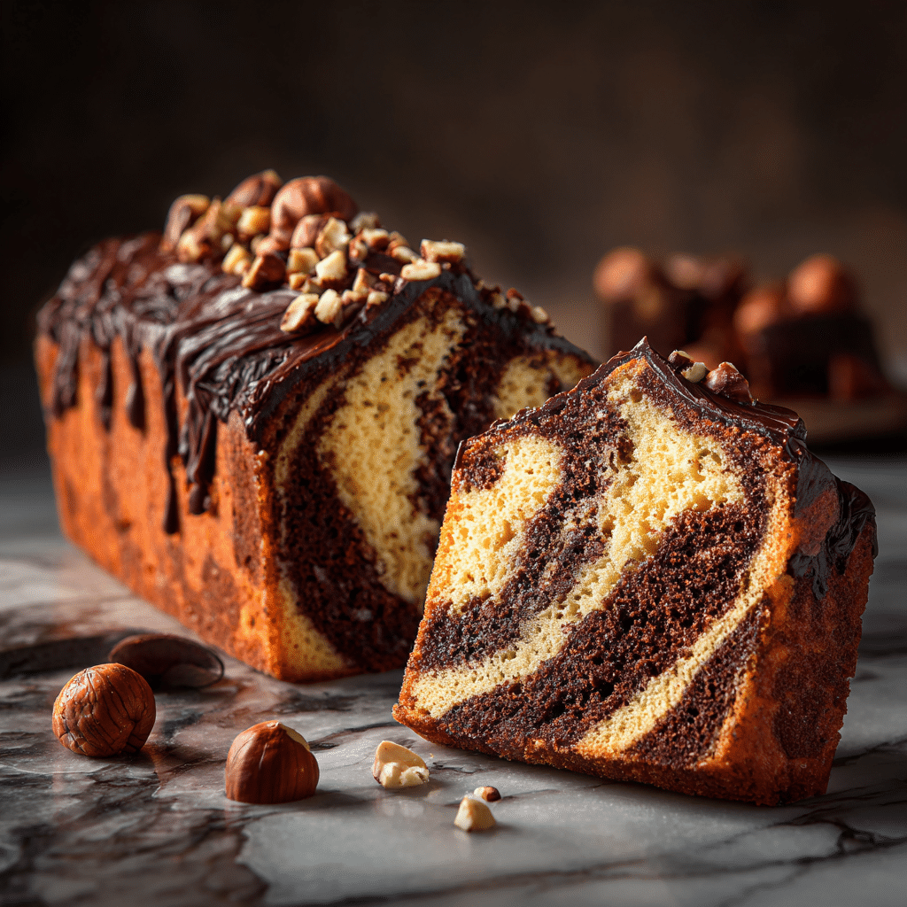 Chocolate Hazelnut Marble Cake Recipe - Recipe Image