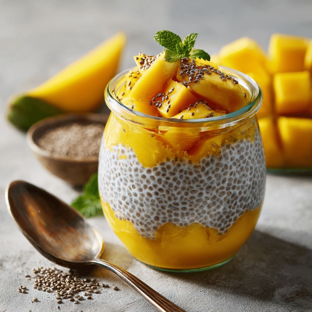 Coconut Mango Chia Pudding Recipe - Recipe Image