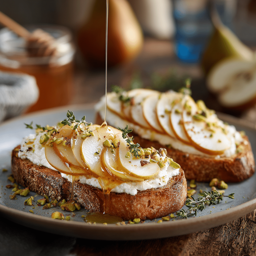 Pear Honey Ricotta Toast Recipe - Recipe Image
