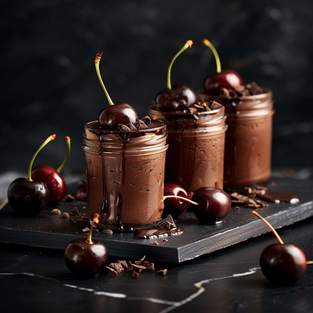 Cherry Chocolate Mousse Jars Recipe - Recipe Image