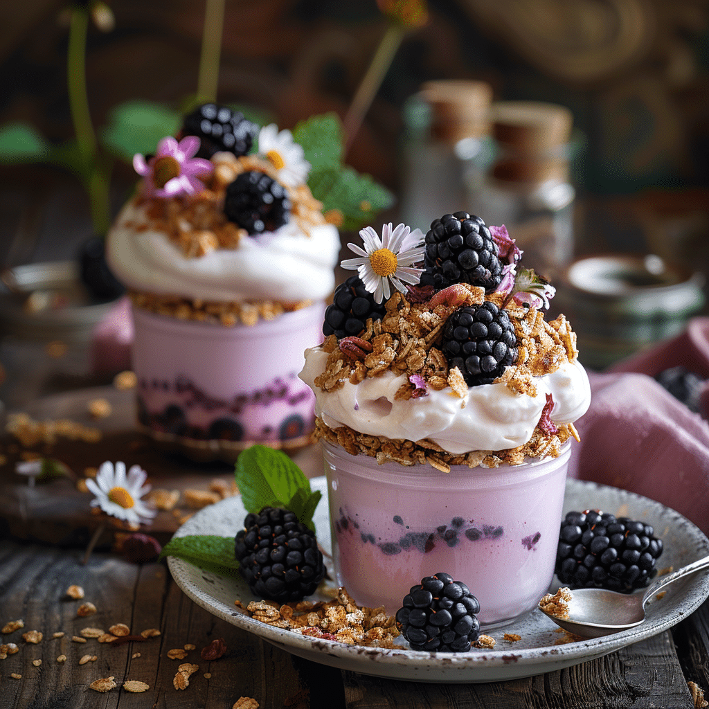 Blackberry Yogurt Crunch Cups Recipe - Recipe Image