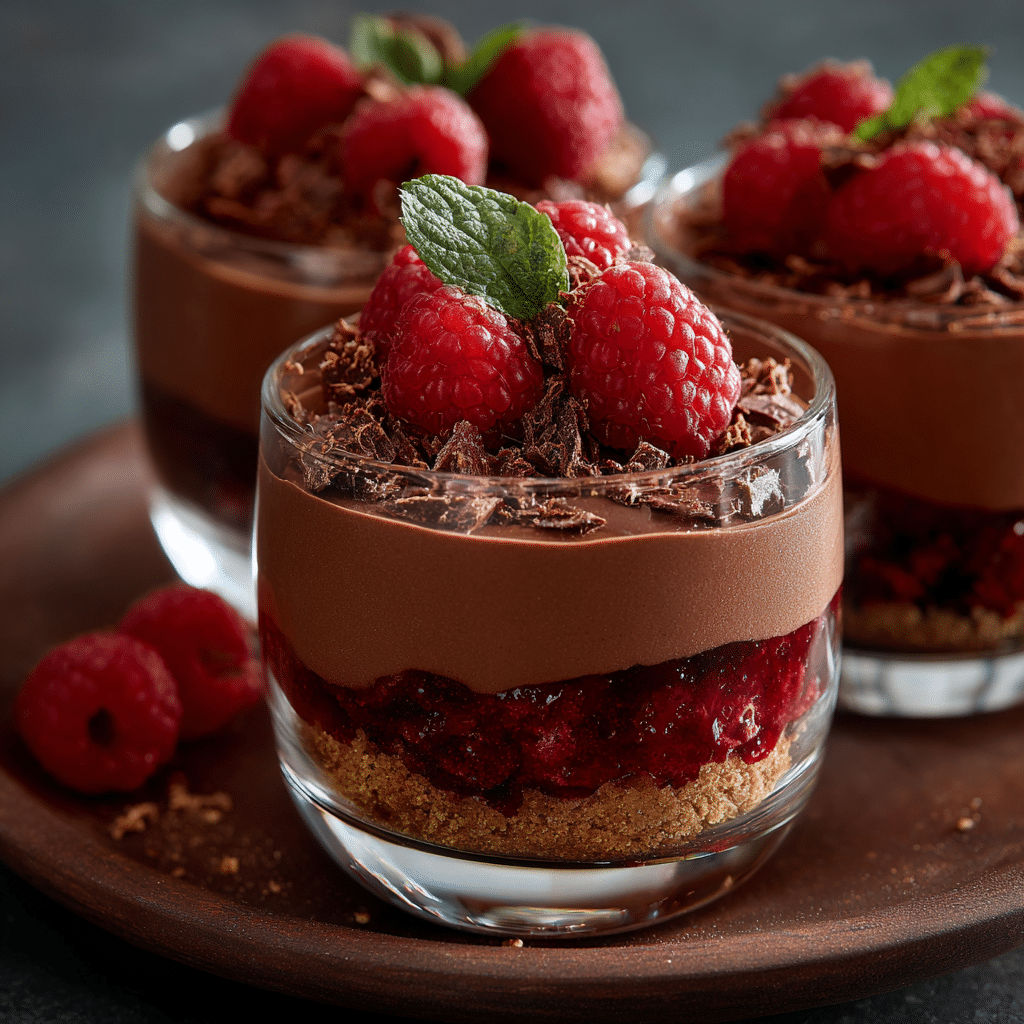 Raspberry Chocolate Mousse Cups Recipe - Recipe Image
