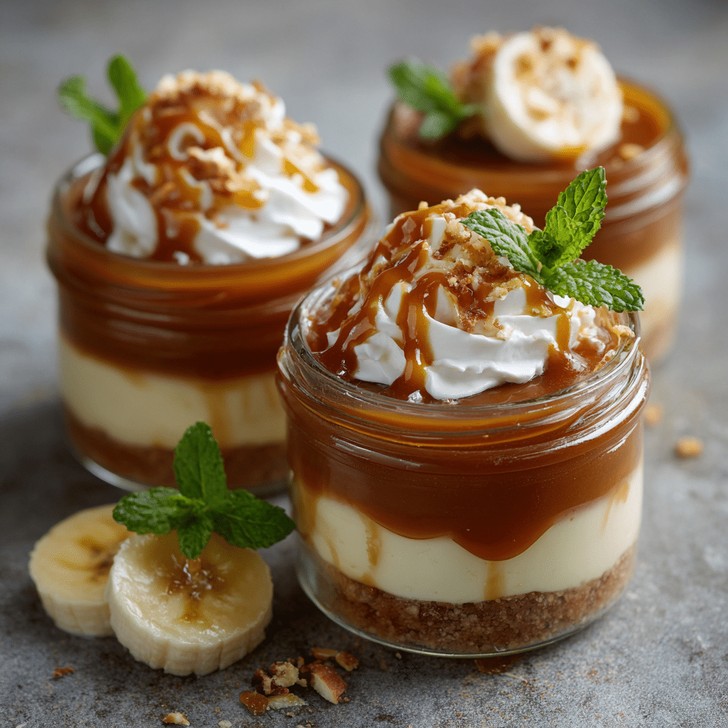 Caramel Banana Cheesecake Jars Recipe - Recipe Image