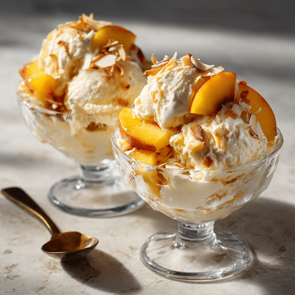 Peach Coconut Ice Cream Cups Recipe