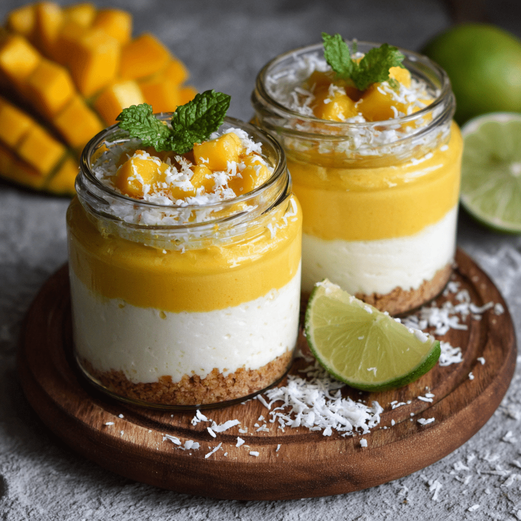 Mango Coconut Cheesecake Jars Recipe - Recipe Image