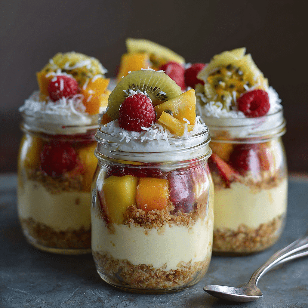 Tropical Fruit Cheesecake Jars Recipe - Recipe Image