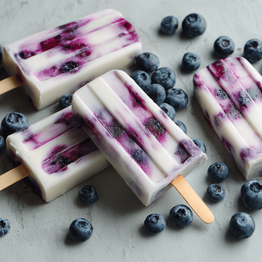 Blueberry Yogurt Popsicles Recipe - Recipe Image