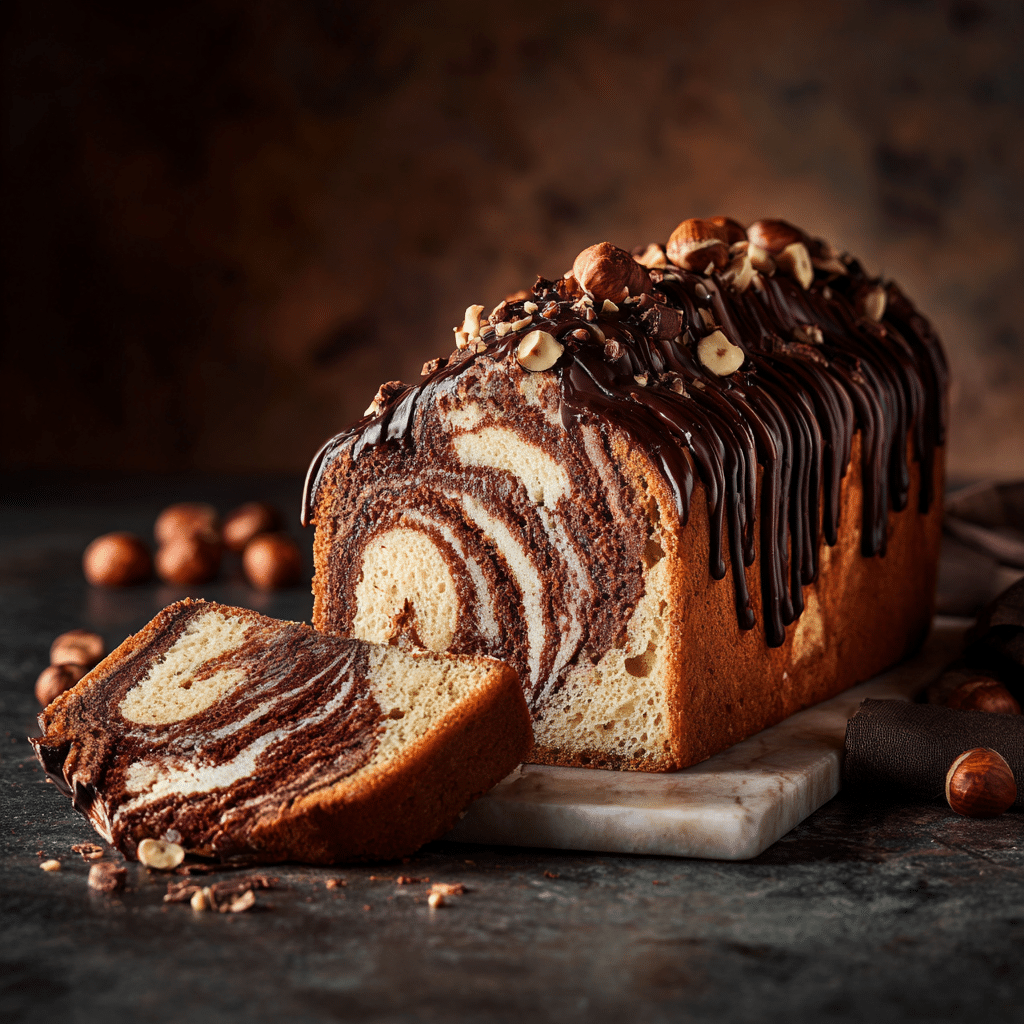 Chocolate Hazelnut Marble Cake Recipe - Recipe Image